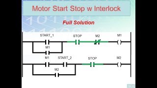 LD 11  Motors Start with Interlock  Easy PLC Programming Tutorials for Beginners [upl. by Alahc]