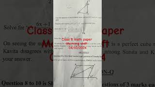 Class 8 math paper  class 8 half yearly paper 2024  class 8 math paper solution 2024 [upl. by Mina459]