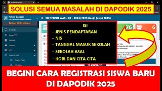 CARA REGISTRASI SISWA BARU DI DAPODIK 2025 [upl. by Nnagem253]