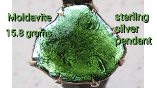 158 grams Moldavite Sterling Silver Pendant [upl. by Standish]