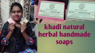 Khadi natural herbal handmade soaps review in telugu khadi natural rosewater and sandalwood soap [upl. by Akissej77]