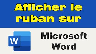 Comment afficher le ruban sur Word [upl. by Flagler]