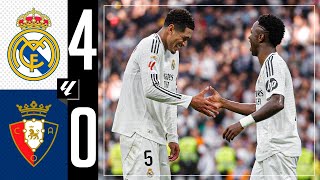 HIGHLIGHTS  Real Madrid 40 Osasuna  LaLiga 202425 [upl. by Siramaj]