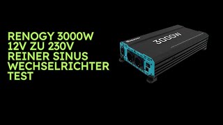 Renogy 3000W 12V zu 230V Reiner Sinus Wechselrichter Test [upl. by Kirby755]