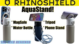 RHINOSHIELD AquaStand MagSafe 16oz Water Bottle Tripod  Phone Stand  Easy Carry Lanyard System [upl. by Ybrik]