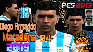 Maradona face pes 2013 Usa 94 By Zorraz [upl. by Mahla]