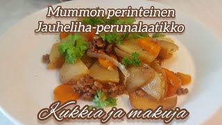 Mummon perinteinen jauhelihaperunalaatikko [upl. by Alisha]