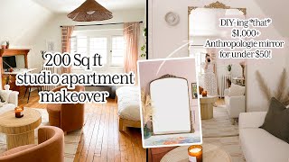 RenterFriendly 200 Sq Ft Studio Apartment Makeover With Home Office Solution  Studio Fix [upl. by Eal]