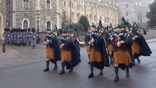 Changing the Guard at Windsor Castle  Friday the 10th of February 2017 [upl. by Atnod914]