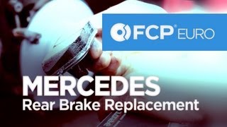 Mercedes Rear Brake Pads Rotors and Sensors Installation C300 C250 EASY DIY [upl. by Ahsaele78]