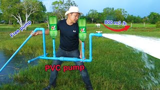 Free electricity  I turn PVC pipe into a water pump at home free no need electricity power  pvc [upl. by Enelyk302]