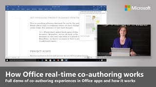 Office 2016 realtime coauthoring Howitworks demo [upl. by Herman]