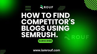 How to Find Competitors Using SEMrush StepbyStep Guide [upl. by Pownall]