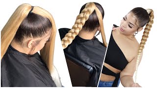 Less than 10mins Braided Ponytail With Braiding Hair [upl. by Erasmo]