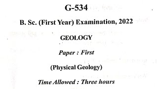 physical geology paperBSc 1st year 2022According NEP [upl. by Pascasia]