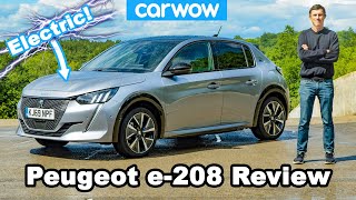 Peugeot e208 review  the BEST electric car for under £30k [upl. by Ahsemal]