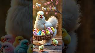 quotAdorable Silkie Hen and Rainbow Chicks in a Basket  Cutest Family on Earthquot [upl. by Nailij767]