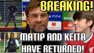 JOEL MATIP BACK FOR CHAMPIONS LEAGUE KEITA BACK IN TRAINING [upl. by Abekam]