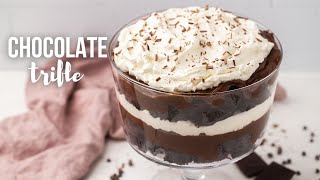 Easy Chocolate Trifle the easiest dessert  The Recipe Rebel [upl. by Lonni]