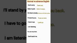 Normal English VS Advanced English Advanced English Sentencesenglish learnenglish shorts [upl. by Markman136]