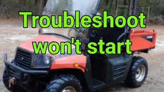 How to troubleshoot a gas engine that wont start ATV side by side Coleman UT400how to side by side [upl. by Clair]