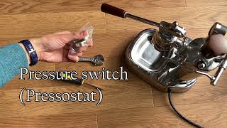 La Pavoni How to replaceadjust Pressure switch Presssostat  reuploaded [upl. by Odranreb]