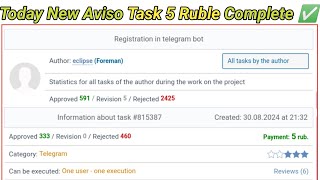 How to complete Aviso Task 5 Ruble  Today New Aviso Task complete  How to work on aviso [upl. by Suiddaht168]