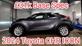 All New 2024 Toyota CHR ICON £31k Base Spec HEV Hybrid Walkround Also Silver Design amp Ash Grey GR [upl. by Anahsohs]