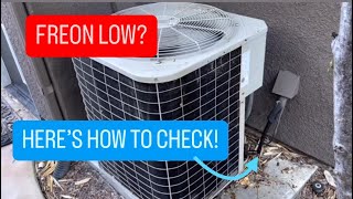 HOW TO CHECK LOW FREON REFRIGERANT on AC AIR CONDITIONING SYSTEM [upl. by Macpherson]