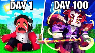 I Survived 100 days in Demon Slayer Minecraft as a DEMON for REVENGE [upl. by Tessi635]