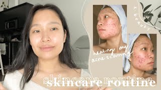 my holy grail skincare routine  how I healed my severe acne scarring texture amp hyperpigmentation [upl. by Amlus795]