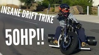 Ultimate motorized Drift trike Test Run [upl. by Nilauqcaj]