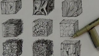 Pen and Ink Drawing Tutorials  How to create realistic textures [upl. by Savill846]