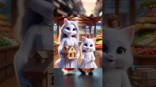 Cat Wood house White cat vs black cat vs orange cat cat cute shortvideo catvideos kitten ai [upl. by Einneb]