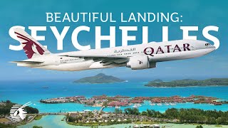 Beautiful landing in Seychelles 4K [upl. by Enilecram]