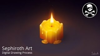 ISOMETRIC CANDLE in Photoshop Digital Drawing Process ● Sephiroth Art [upl. by Dedrick]