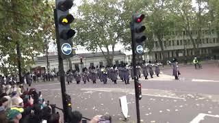 Changing of the Guards Band of the Irish Guards from Wellington Barracks to Buckingham Palace [upl. by Amsirp]