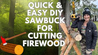 How to Build a Sawbuck Support Stand to Cut Firewood Quick and EASY method saves Time [upl. by Sallyanne]