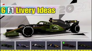 6 Original F1 2021 Livery Ideas  for MyTeam or Multiplayer part 4 [upl. by Carson990]