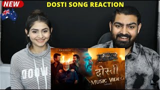 Dosti Music Video REACTION  RRR  Amit Trivedi MM Kreem  NTR Ram Charan Ajay Devgn Alia [upl. by Nonnair]