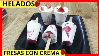 HELADOS DE FRESAS CON CREMA  DELICIOSOS HELADOS CASEROSLOS MEJORES HELADOS CASEROS DEL MUNDO [upl. by Aneala610]