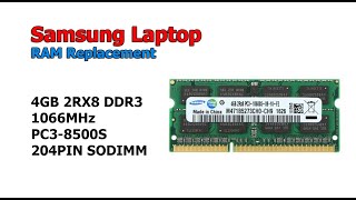 Samsung Laptop RAM Chipset intel  Replacement 4GB 2RX8 DDR3 PC3 [upl. by Botzow269]