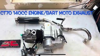 CT70 140cc Engine and BartMoto Carbon Exhaust Install [upl. by Jammin]