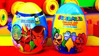 Surprise Eggs Ben 10 Alien Force Toys Super Mario Bros Toy Surprises like Kinder Surprise [upl. by Delgado8]