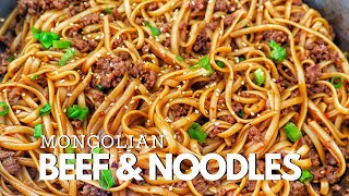 Mongolian Beef And Noodles  Chinese Food Recipes [upl. by Eelarac337]