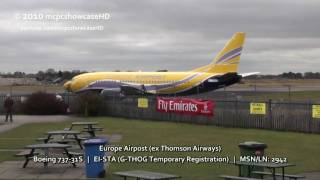 Europe Airpost 733  Take Off  23R Manchester Airport [upl. by Nnazus]