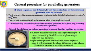 General Procedure in Paralleling alternators [upl. by Toor]