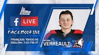 QMJHL Facebook Live  with Antonin Verreault RouynNoranda Huskies [upl. by Dnalyar]