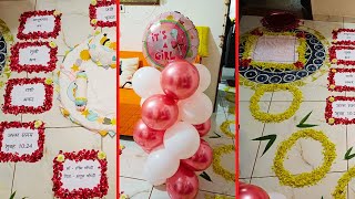 Balloon Decoration For Naming Ceremony At Home  het décor [upl. by Cyd469]