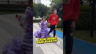 GAUN PRINCESS DARI PLASTIK dubbing funny shorts [upl. by Tigges]